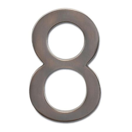 PERFECTPATIO Solid Cast Brass 5 in. Dark Aged Copper Floating House Number 8 PE37624